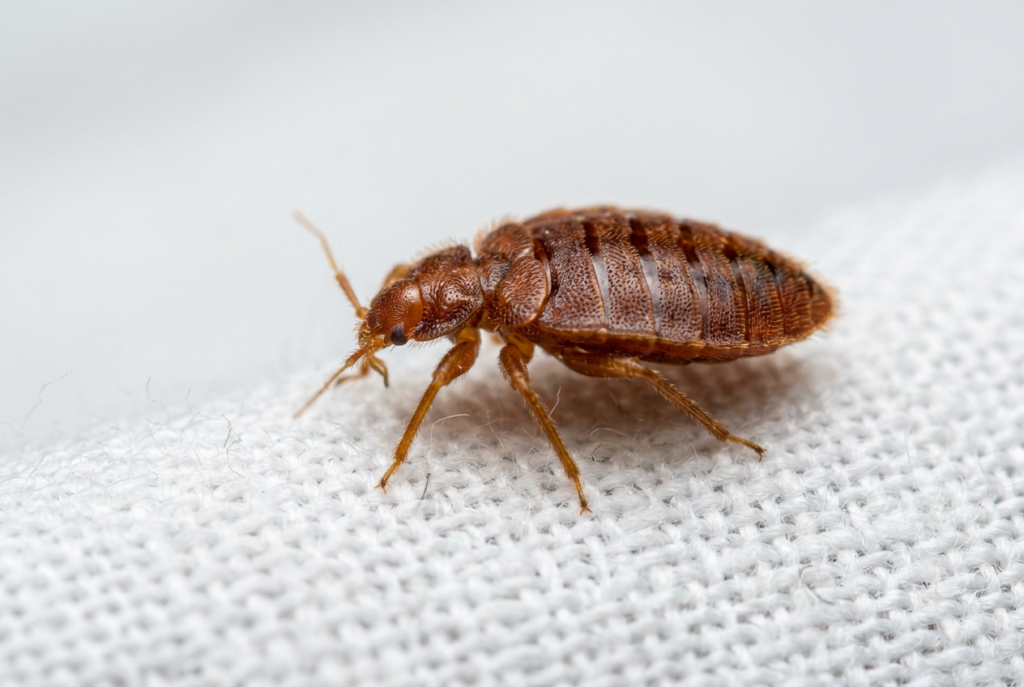 Makroaufnahme einer Bettwanze auf Matratze